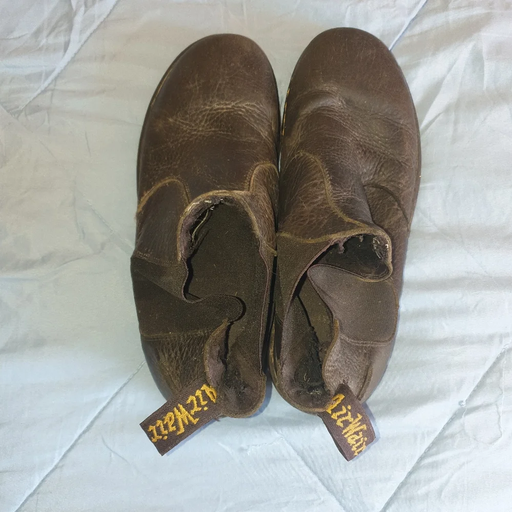 Vintage worn brown dr marten boots size men's 11 - Picture 2 of 2